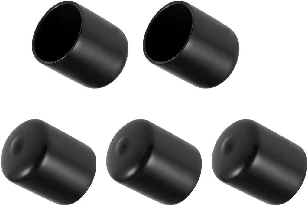 MACHSWON 5pcs Rubber End Caps 30mm ID, Vinyl Round End Cap Cover Screw Thread Protectors Tube Bolt Cap for protection of Screws Tubes Cables Wires, etc