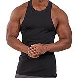 Magiftbox Men's Muscle Workout Tank Tops Gym Shirts T189_Black_US-L