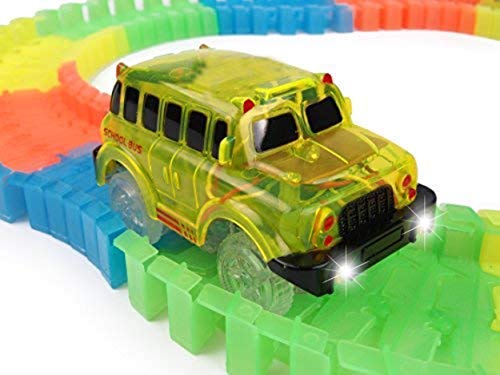[4-Pack] Track Replacement Race Cars Toy | Train Cars w/ 5 LED Lights | Glow in The Dark | for Independent & Track Play | Track Accessories Compatible with Most Tracks for Boys and Girls - Thumbnail 4