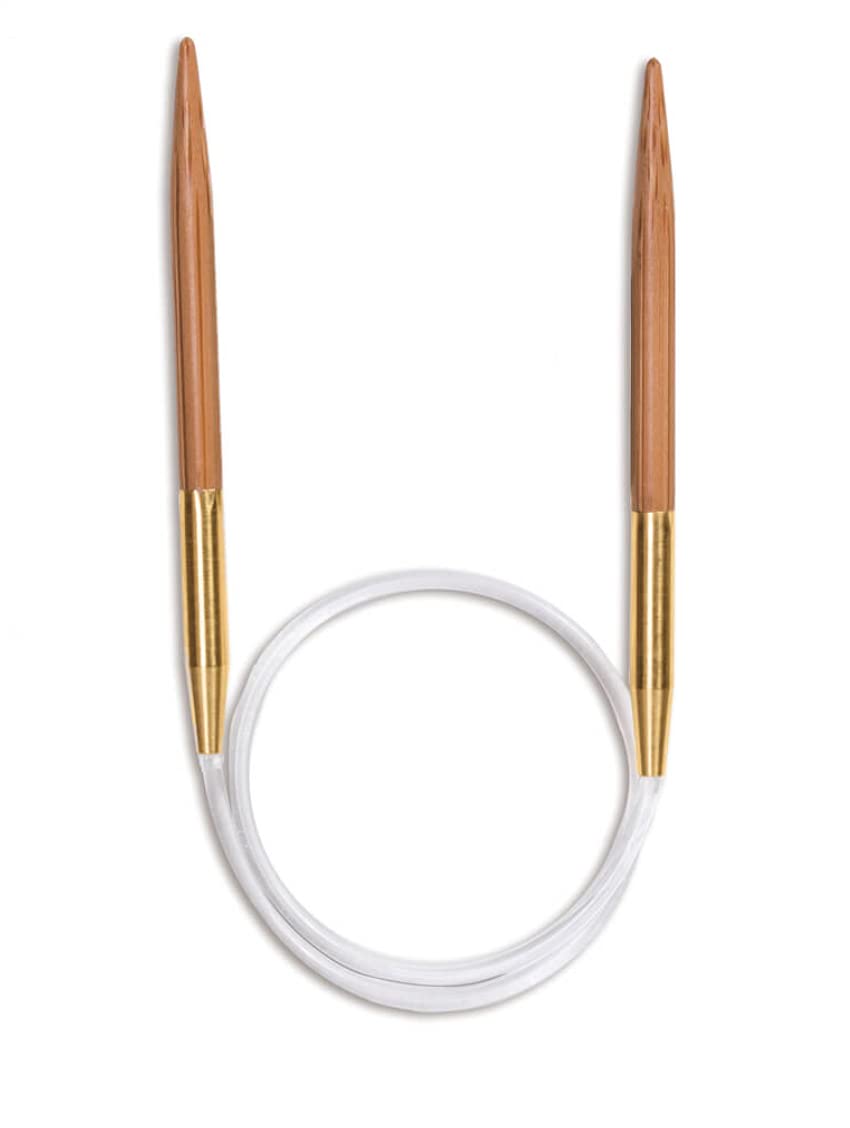 KA KA56764 16" US 6 4mm Circular Knitting Needles, Bamboo, Brown, US 7 4.5mm