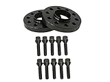 2pcs 20mm (0.75 inch) Black Hubcentric 5x120 Wheel Spacers (72.6mm bore) with 10pcs Black Lug Bolts (12x1.5) for many BMWs E36 E46 E90 E92 E60 318i 323i 325i 328i 330i 335i 525i 545i Z3 Z4 Z8 M3 M5