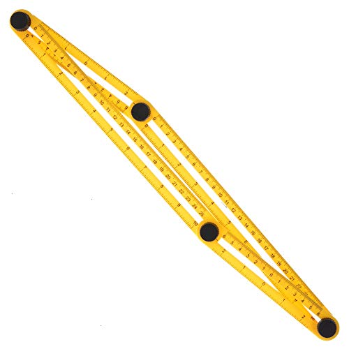 Feeko Template Tool, 2pcs Adjustable Measuring Tool Multi-Angle Measuring Ruler Right Angle Detector Suitable for Contractor Handyman Construction Craftsman Yellow