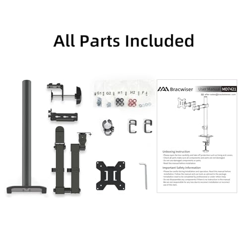 Single Monitor Arm Desk Mount, Max. Load 10kg, Adjustable Mount with Tilt Swivel Rotation for 13-32 inch LCD LED Screens, 2 Mouting Options, Vesa 75x75/100x100mm