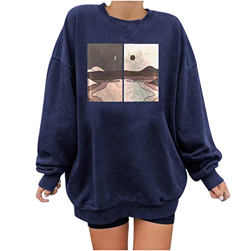 Willisos Oversized Sweatshirt for Women Vintage Graphic Long