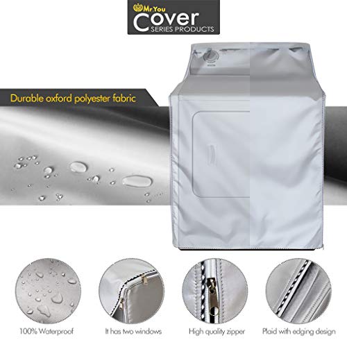 Washer/Dryer cover for top-load and front load machine waterproof dustproof Slight Sunscreen Large Size Thin W29D28H40in - Thumbnail 2