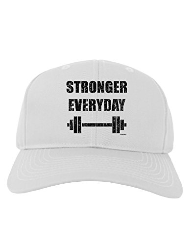 Stronger Everyday Gym Workout Adult Baseball Cap Hat - White