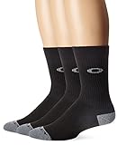 Oakley Men's Performance Basic Crew Socks 3Pk, Jet Black, Large