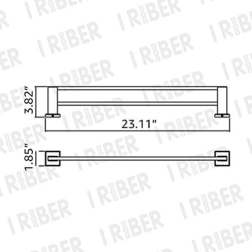 Iriber Double Bath Towel Bar Rack Holder Brushed Nickel,Modern SUS 304 Stainless Steel Bathroom Accessory Hardware Shelf Wall Mounted
