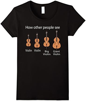 Womens Funny Violin tshirt for violinist Small Black