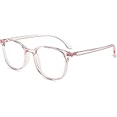 Firmoo Blue Light Blocking Glasses, Anti Eyestrain Anti Headache Pink Square Computer Glasses Women and Men, UV Cut Blue Light Blocker for Digital Screens
