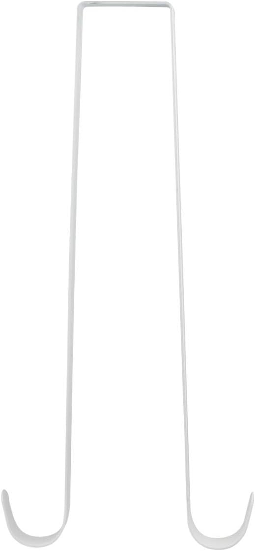 Wreath Hangers - IEBUOBO 15-inch Double-Sided Wreath Hook on The Door-Large Wreath for Christmas, Metal Hook Wreath, Front Door Hanger-with 2 Double-Sided Hooks, can Hold 2 Wreaths-Durable Metal (White)