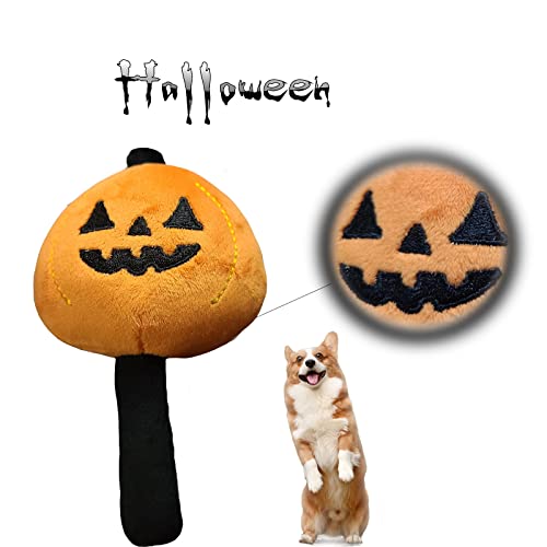 Halloween Dog Toys for Small Dog, 2pcs Dog Teething Toys for Puppy Aggressive Chewer, in Cute Pumpkin and Bat Shaped, Soft Plush Dog Stuff Chew Toy for Puppies Playing