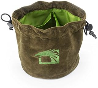 Dragons Play Green Dice Bag - Perfect Gift For Gamers | 3 Interior Pockets | Large, Double Lined, Freestanding Dice Bag with Embroidered Dragon - Holds Over 100 Dice