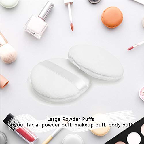 Large Powder Puff for Body Powder Ultra Soft Fluffy Velour with Satin