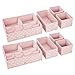 mDesign Fabric Drawer Organizer Bins, Kids/Baby Nursery Dresser, Closet, Shelf, Playroom Organization, Hold Clothes, Toys, Diapers, Bibs, Blankets, Set of 4, 2 Pack, Pink/White Polka Dot