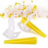 200PCS Tile Wedges Spacers Kit, WHOSEE Flooring Tile Leveling System, Tiling for Uneven Floor, Walls 100PCS Lippage Clips + 100PCS Wedges