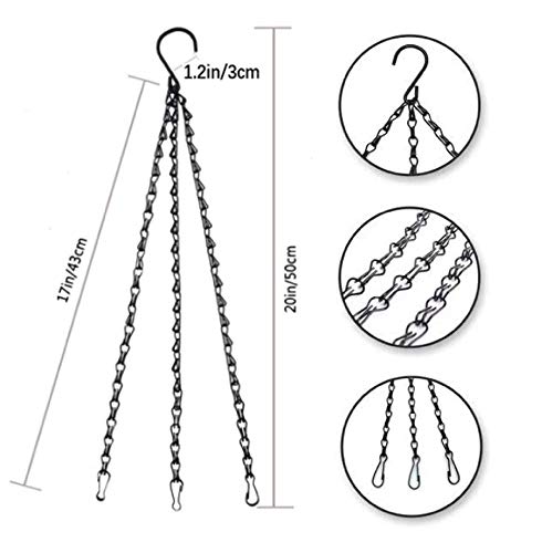 Spencer 4Pcs 16 Inch Hanging Basket Chains Flower Plant Pot Replacement Chain Hanger For Bird Feeders Planters Lanterns Wind Chimes And Ornaments