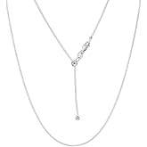 Savlano 925 Sterling Silver 1MM Curb Chain Necklace - 18K Gold Plated Adjustable Bolo 14-24 Inch Link Chain for Women Comes with a Gift Box - Made in Italy