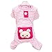 PanDaDa Small Pet Dog Stripes Pajamas Coat Cat Puppy Clothes Apparel Clothin...