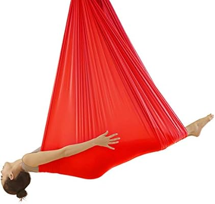 Yoga Hammock Flying Hammock Swing Aerial Yoga Hammock Silk Fabric With Carabiner Daisy Chain For Yoga Anti Gravity Pilates 5m Long 3m Wide Red Buy Online At Best Price In Uae