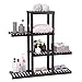 SONGMICS Bamboo Plant Stand, Flower Shelf, 4-Tier Pots Holder Display Rack Utility Shelving Unit Storage Rack for Living Room Balcony Hallway Bathroom Brown UBCB91BR