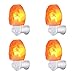 MAYMII·HOME 4 Pack Himalayan Salt Rock Night Light Pink Salt Lamp, Hand Craved Natural Salt Rock, Saftey Certified Wall Plug E12 Base, Amber White Light for Ambiance Lighting, Decoration, Yoga,