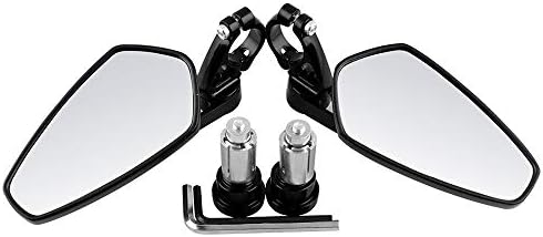 REFURBISHHOUSE Motorcycle Rear View Bar End Mirrors for Hond GROM MSX125 CB500F / Kawasaki Z125 pro Z650 Z750 Z800 Z900 ER6N/ Yamah MT-03 MT-07 FZ-07 MT-09 FZ-09 MT-10 FZ-10 MT-25 FZ6 FZ8