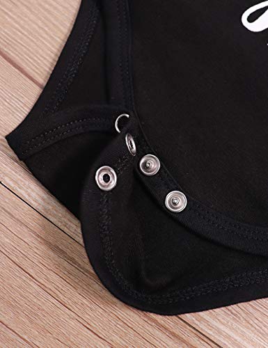 image for TUEMOS Newborn Baby Boy Girl Clothes Funny Letter Onesies Bodysuit Rom