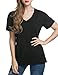 TINYHI Women's Casual V-Neck Short Sleeve Solid Loose BlouseTop T-Shirts