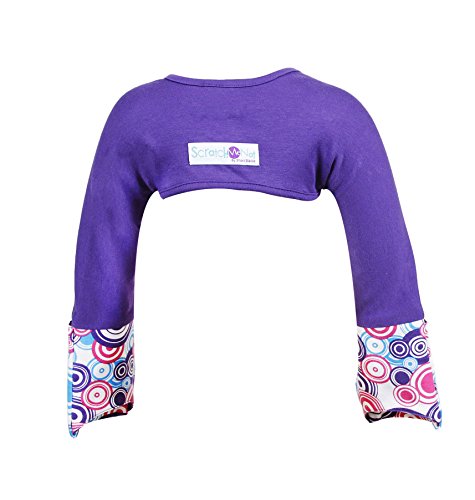 ScratchMeNot Flip Mitten Sleeves, Sensitive Organic Cotton Baby Girls'  Stay On Scratch Mitts Purple Sunshine, 9M