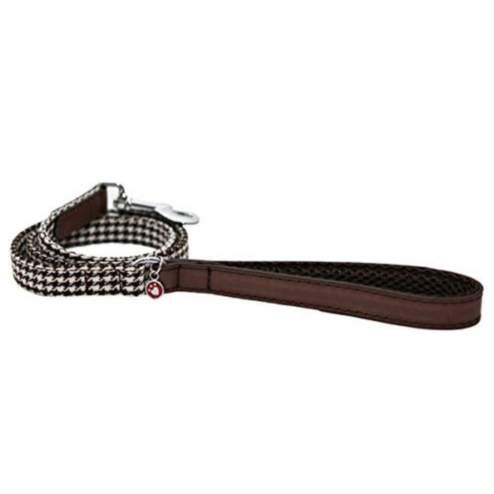 Rosewood Wag-N-Walk Designer Brown Houndstooth Dog Lead, 3/4 x 40-inch