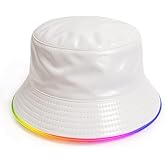 Recahrgeable Light Up Rave Bucket Hat - LED Bucket Hat for Men, Women - Iridescent Festival Hat - Neon Rave Gear