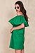 Simplee Apparel Women Loose Off Shoulder Ruffle Cotton Tunic Mini Dress, US 0-12, Green
