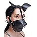 Master Series Pup Puppy Play Hood and Breathable Ball Gag, 0.67 Pound, Black