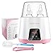 Baby Bottle Warmer for Breastmilk Digital Smart Universal Double Dual Electric for Twins - Baby Bottle Steam Sterilizer Glass Plastic - 5 in 1 US Certified - LCD Touchscreen Timer - Breastmilk Warmer