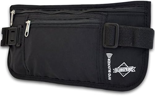 FLASH SALE Globeproof RFID Money Belt for Travel - Waist Stash / Fanny Pack / Hidden Wallet / Travel Pouch for Women & Men with Sturdy Buckle, Strong Zippers & Anti Identity Theft Protection!