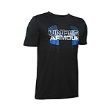 Under Armour Boys' Tech Big Logo Hybrid, Black/Ultra Blue, Youth Small