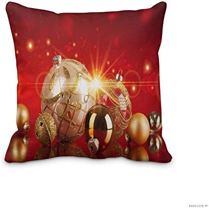 Cushion Cover Holiday Christmas Ornaments Throw Pillow Cover Pillowcase Cushion for Sofa Christmas Gifts 20x20inch