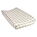 Gray and Cream Buffalo Check Deluxe Flannel Changing Pad Cover - Buffalo Check Print Cotton Flannel, Cream, Gray, Fully Elasticized, 6 in Deep Pockets, Fits Standard Changing Pad 16 in x 32 in