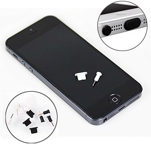 Miyoo 12 Pairs of Port Dust Protector Plugs and 3.5mm Jack Dust Protector Caps for Iphone 5 5s 5c, Ipod Touch 5, Ipod Nano 7, Ipad Mini, or Any 8pin I-device, Black and White