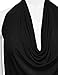 NINEXIS Women's Halter Neck Draped Front Open Back Top Black L