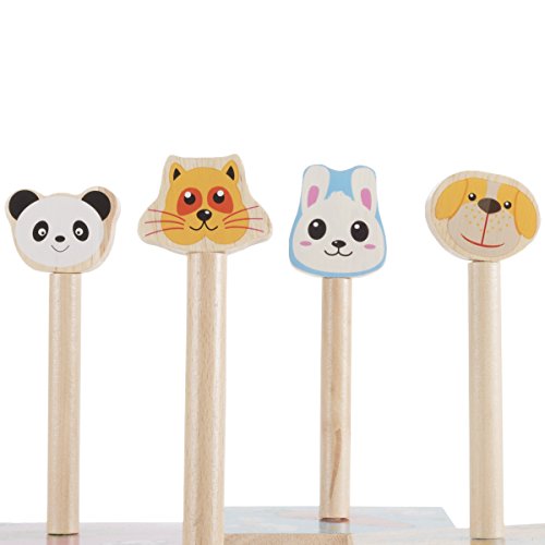 Hey!Play! Kids Zoo Animal Ring Toss Game Set-Indoor Outdoor Old-Fashioned Horseshoe Toy-Fun Preschool Age Learning Activity for Boys and Girls
