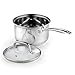 Cook N Home 2608 Lid 3-Quart Stainless Steel Saucepan, Silver