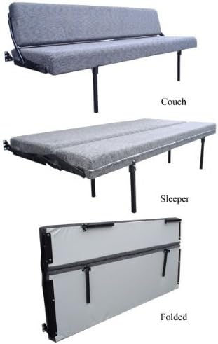 Amazon Com Rb Components Folding Sofa Sleeper 58 Inch Gray