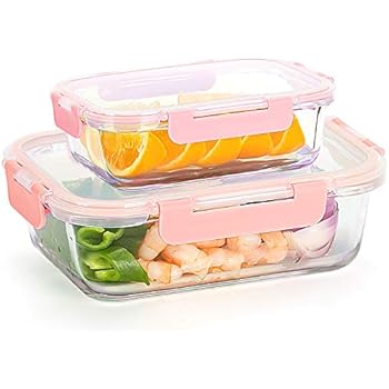 [Buy 1 Get 1 Free] Glass Containers with Locking Lids Airtight For Food Storage, Meal Prep, Glass Lunch Containers Set (34oz+12oz)