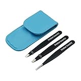 Prefer Beauty 3-Piece Stainless Steel Slanted Pointed and Square Tweezers Kit