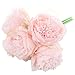 SOLEDI Silk Peony Bouquet 5 Heads Light Pink Artificial Fake Flower Bunch Bouquet Bridal Bouquet Wedding Living Room Table Home Garden Decoration