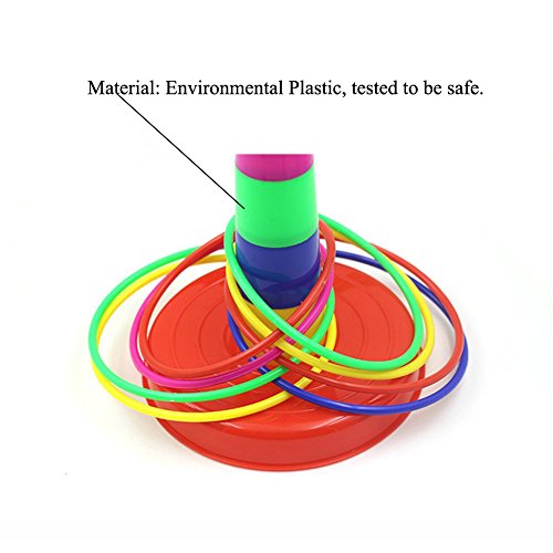 Giveme5 Christmas Holiday Party 18" Colorful Ring Toss Quoits Target Game Plastic Toy for Kids - Thumbnail 5