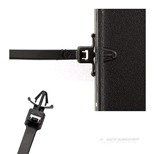 500pcs 3x100mm Push Mount Wire Ties,nylon screw push mount cable tie zip tie band wrap - (Color: black) - Thumbnail 2