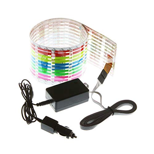 1Pc Car Sticker Music Rhythm LED Flash Light Lamp Sound Activated Equalizer - Multicolor